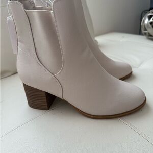Lane Bryant Cream Heeled Boots